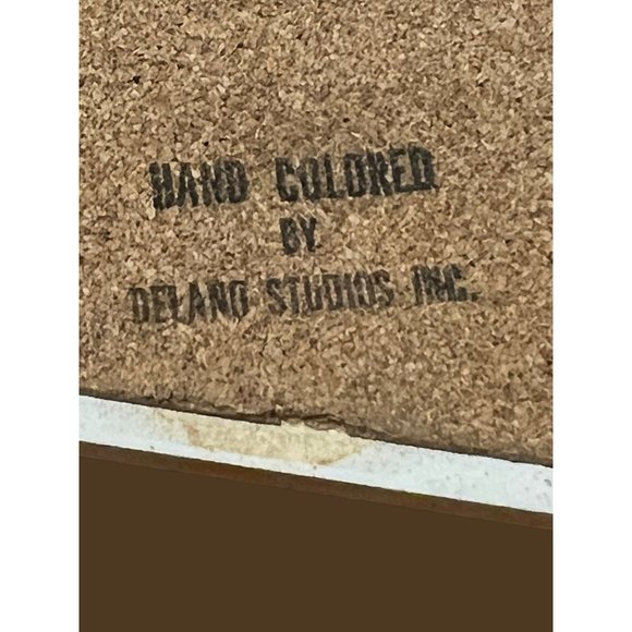 Vintage Delano Studios Tile Trivet 6" Ducks Wood Mallard Marsh Corked Can be hun - Picture 6 of 7